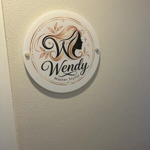 Customer photo review of Acrylic Business Logo Sign