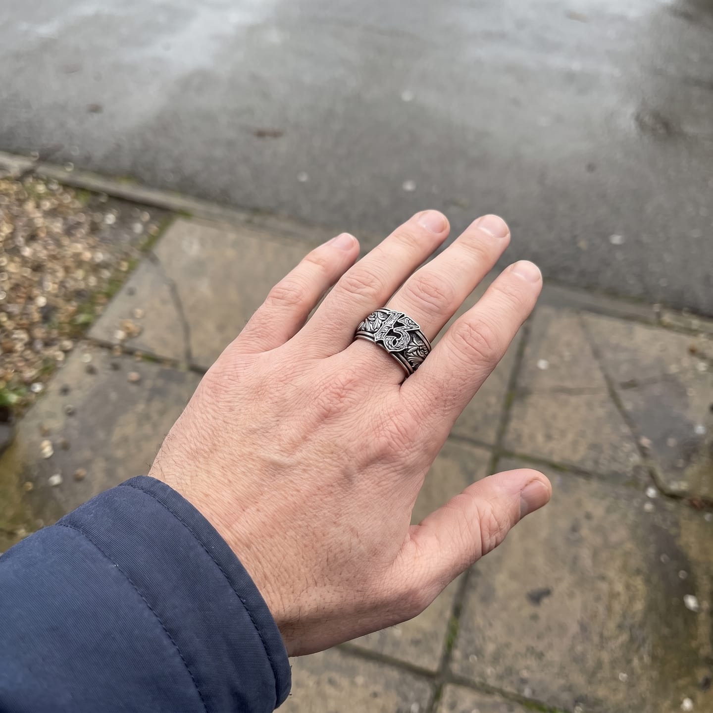 Customer photo review of Lucky 13 Scroll Ring