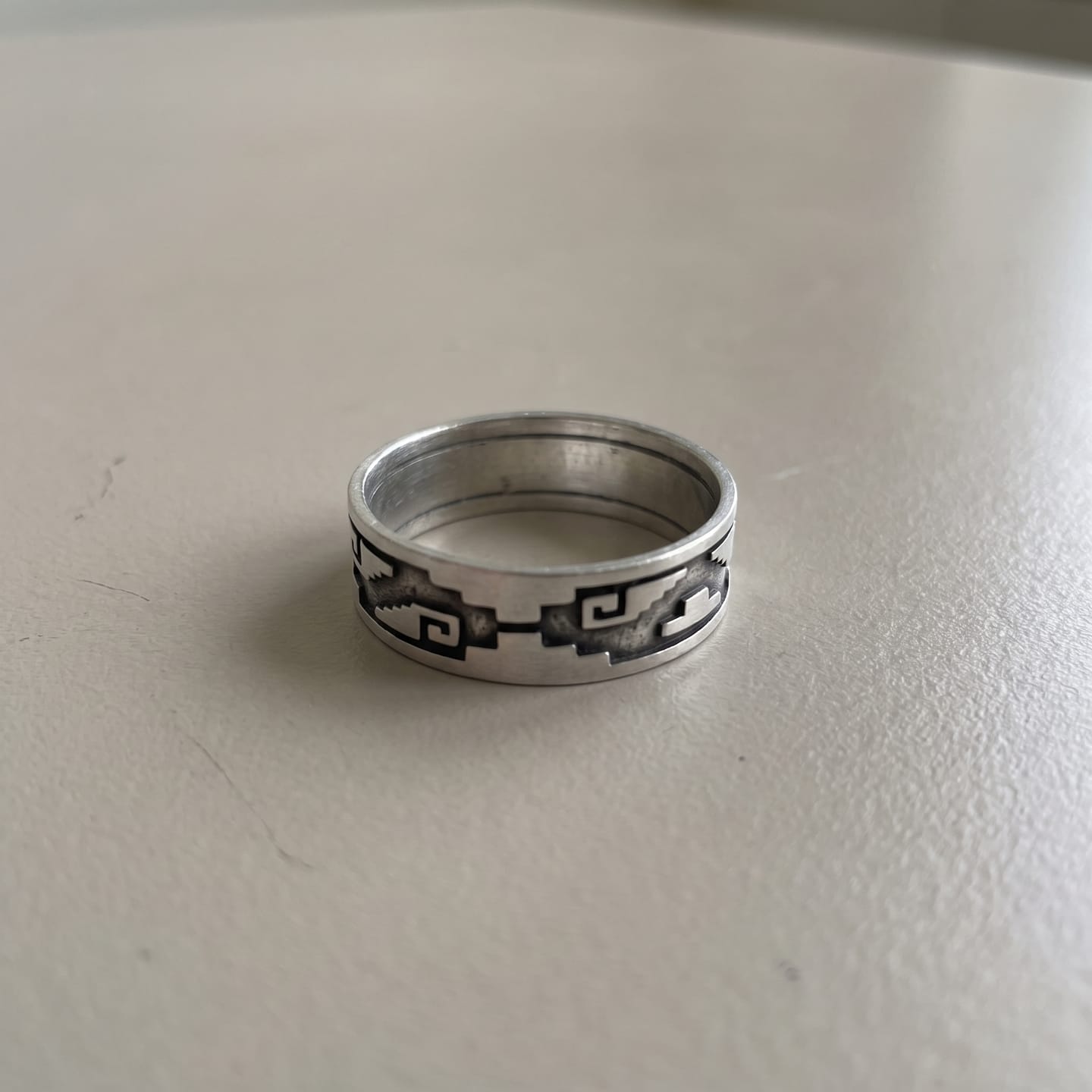 Customer photo review of Aztec Pattern Ring