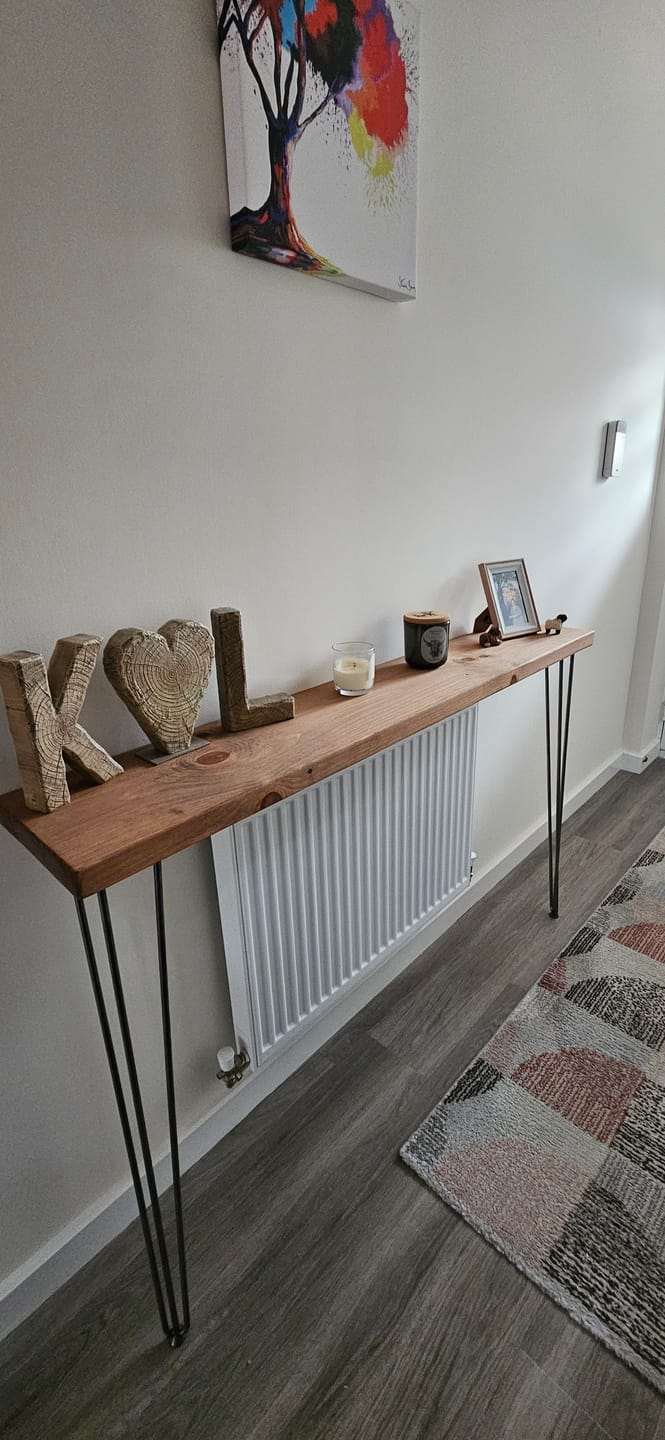 Customer photo review of Rustic Hairpin Console Table | 25cm Depth