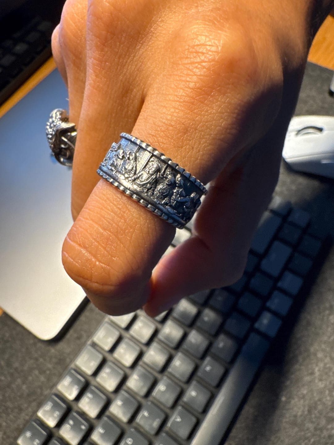 Customer photo review of Beaded Last Supper Ring