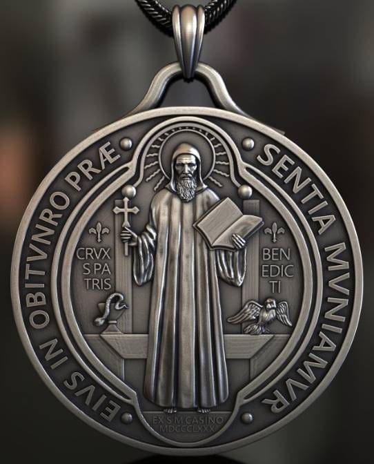 Customer photo review of Saint Benedict Jubilee Pendant