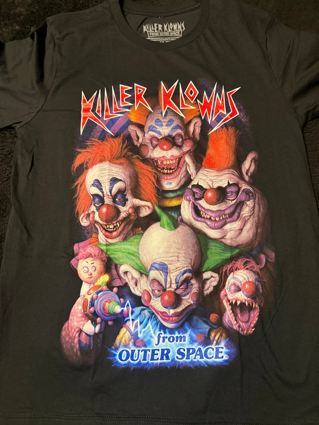 Customer photo review of Killer Klowns From Outer Space Horrific Harlequins T-Shirt