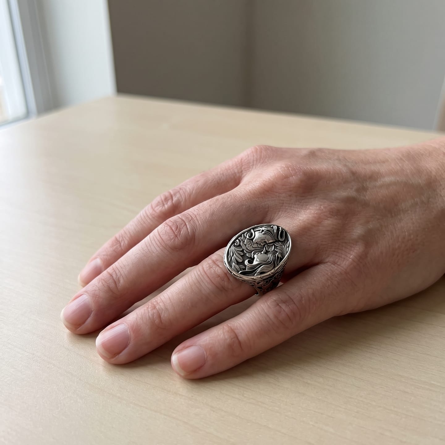Customer photo review of Facing Lovers Ring