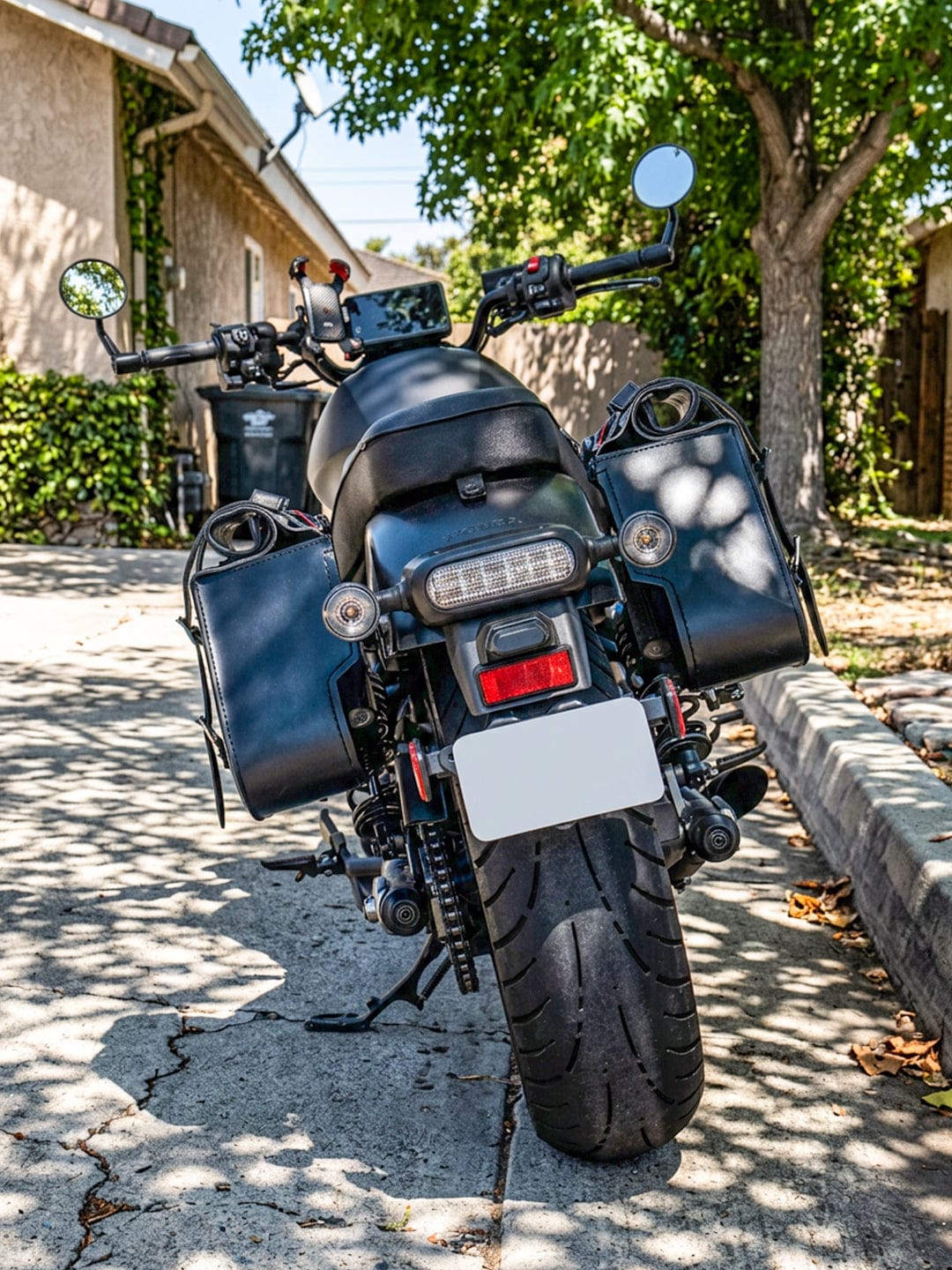 Customer photo review of 30L - SpiritBlade Roll-Top Large Honda Rebel 1100 CMX1100 Motorcycle Leather Saddlebags