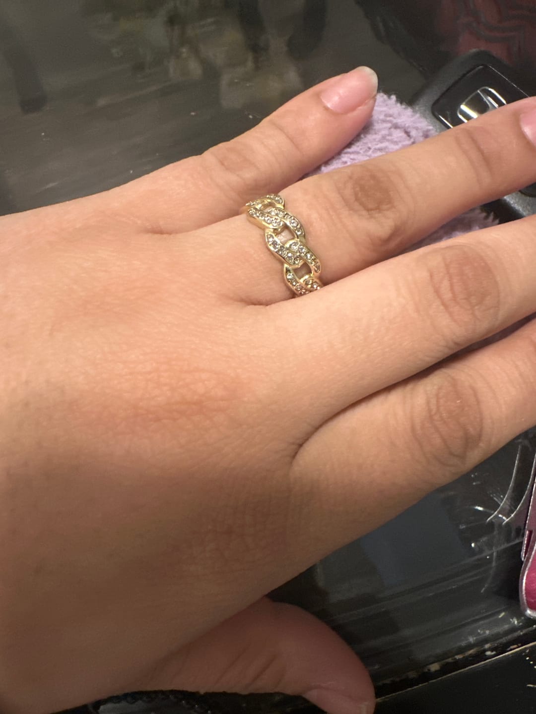 Customer photo review of Iced Cuban Link Ring