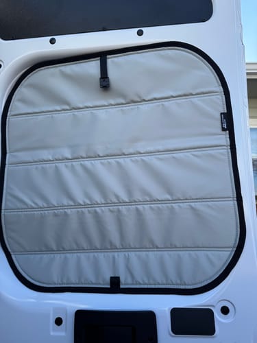 Customer photo review of Promaster - Rear Door Shades (set)