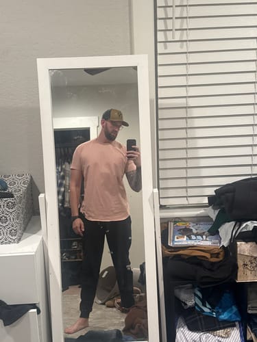 Customer photo review of 021 ESSENTIAL DROP-CUT T-SHIRT - DUSTY ROSE