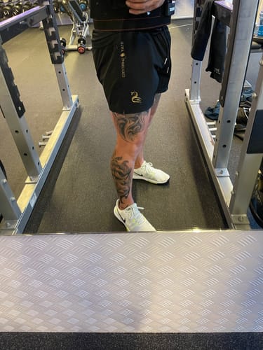 Customer photo review of Quads of the Gods Gym Shorts - Premium Lifting Shorts Australia - Black & Gold Exclusive | Stay Shredded