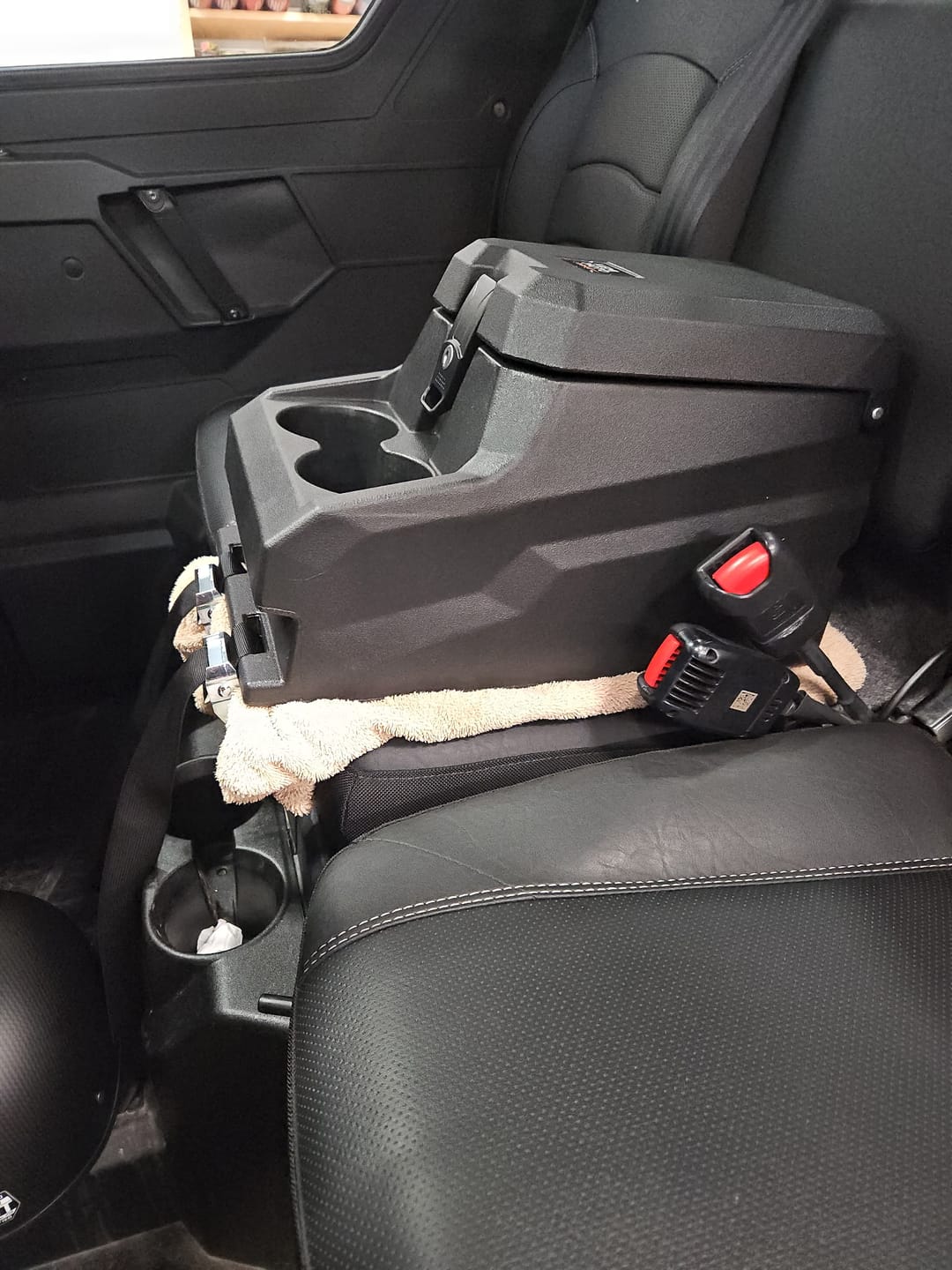 Customer photo review of UTV Bench Seat Center Console Box for Polaris Ranger XP 1000/Crew 2017-2024