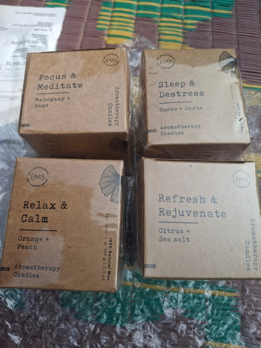 Customer photo review of Aromatherapy Scented Candles Set of 4