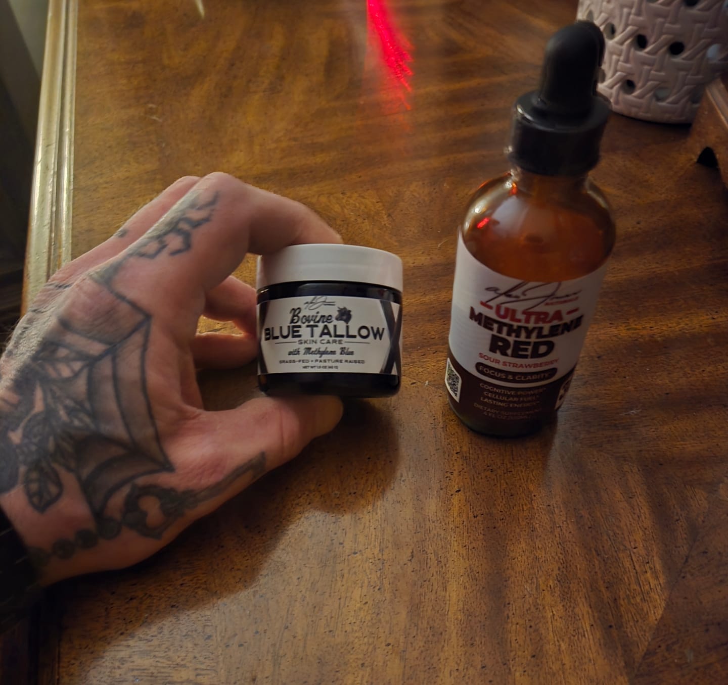 Customer photo review of Bovine Methylene Blue Tallow Balm (2 oz)
