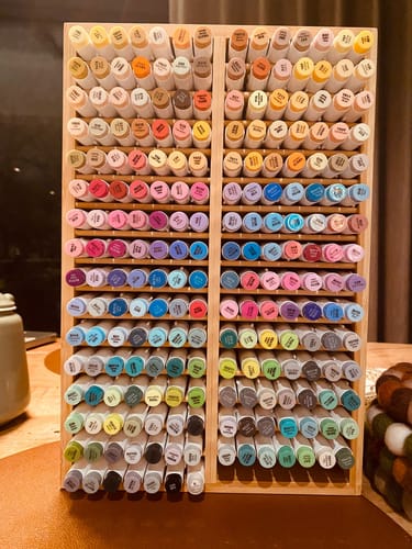 Customer photo review of Ohuhu Bamboo Marker Organizer