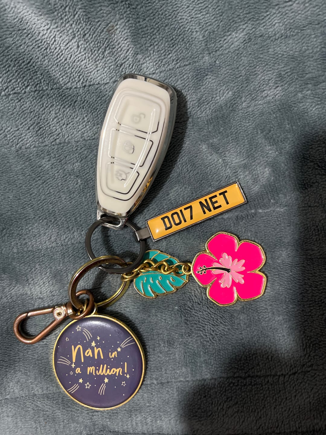 Customer photo review of Personalised Metal Number Plate Keyring