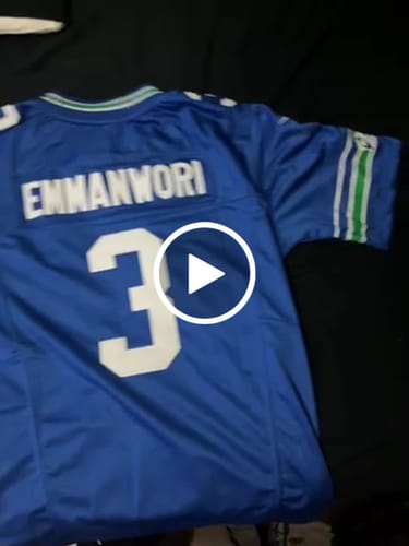 Customer video review of Men's Seattle Seahawks Nick Emmanwori #3 Royal Alternate Game Jersey