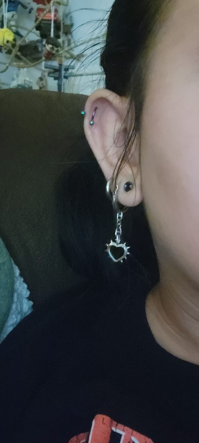 Customer photo review of SPIKE HEART EARRING