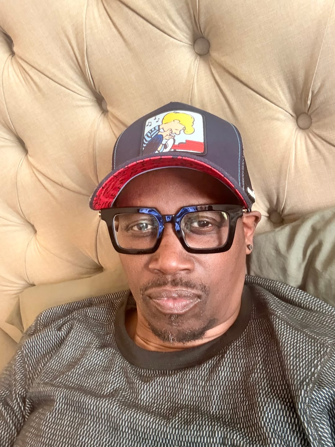 Customer photo review of OVERLORD X Peanuts: Schroeder Trucker Cap