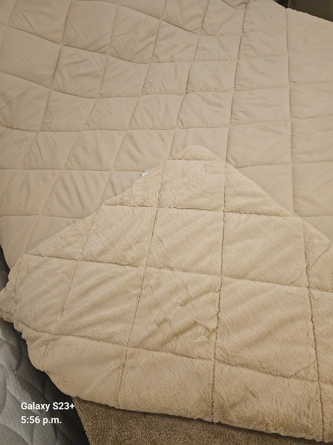 Customer photo review of Dekbed Zonder Overtrek Teddy Fluffy™ Iced Coffee Taupe