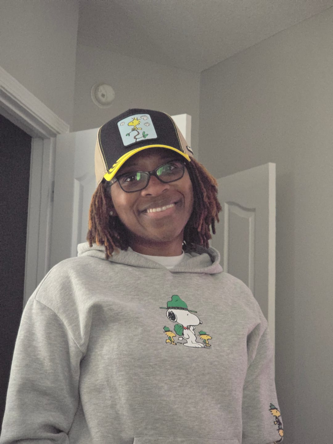 Customer photo review of OVERLORD X Peanuts: Woodstock Trucker Cap