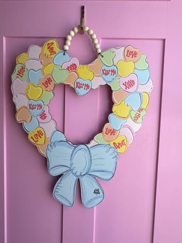 Customer photo review of Conversation Heart Door Hanger
