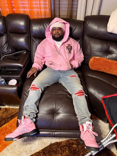 Customer photo review of Vale Forever Venus Clustered Zip Up Hoodie Pink