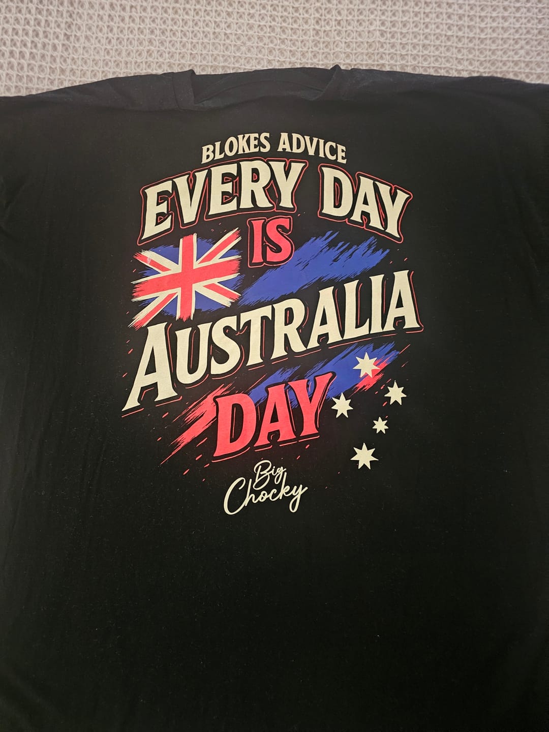 Customer photo review of Big Chocky | Aussie Day Tee