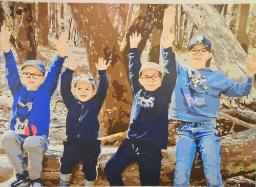 Customer photo review of Custom Portrait Paint By Numbers