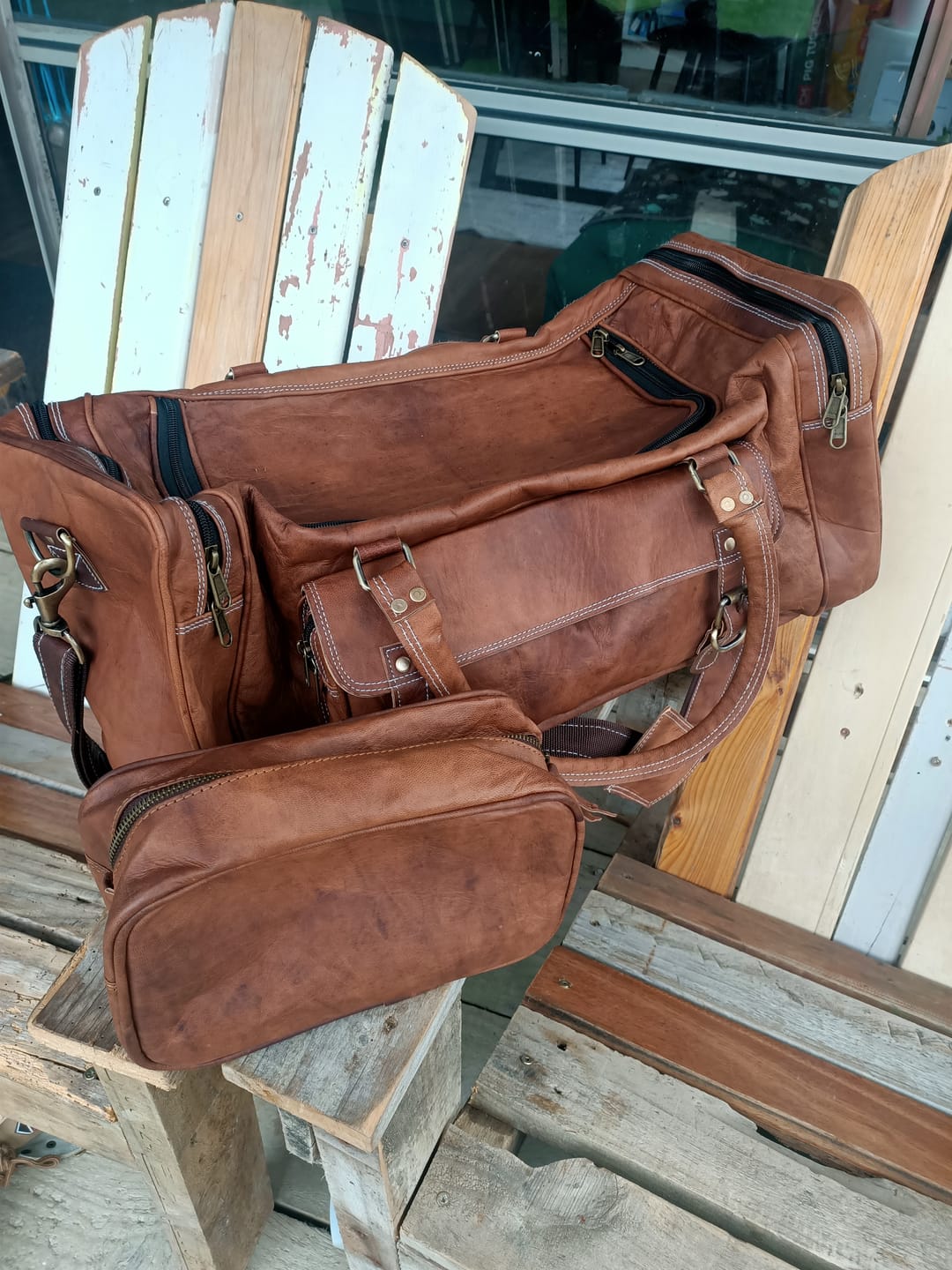 Customer photo review of Traveler Weekender Duffle Bag + FREE Toiletry Bag