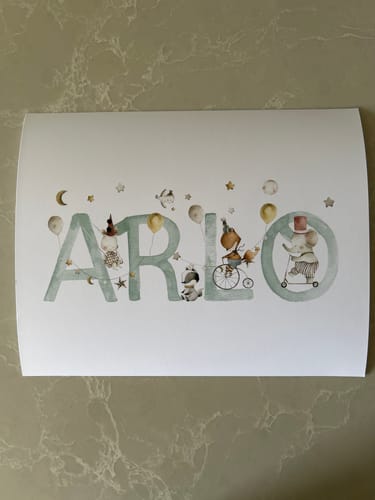 Customer photo review of Circus Name Print