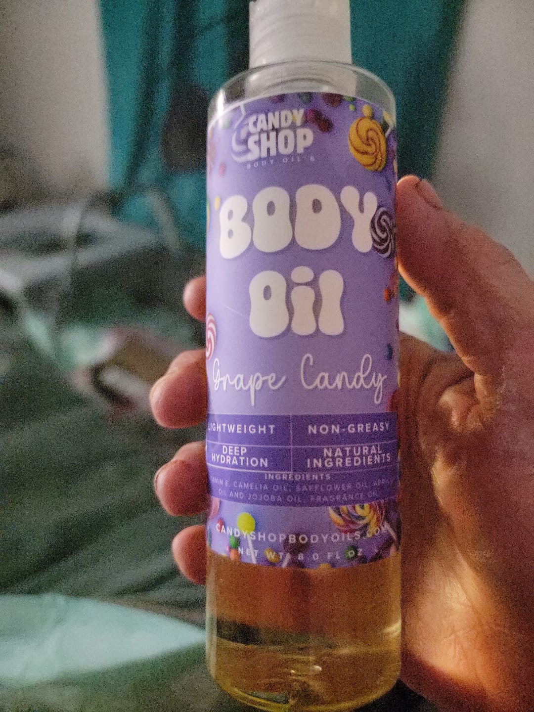 Customer photo review of Grape Candy Body Oil
