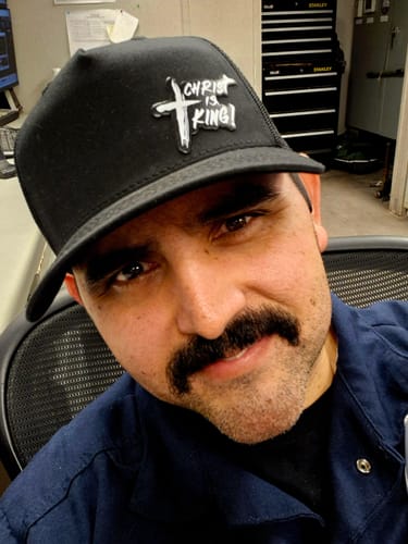 Customer photo review of "Christ Is King" Leather Patch Hat