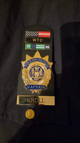 Customer photo review of Genuine Leather Holder For NYPD Police Officer Badge/ Citation Bar/ Name Tag Bar/ Nameplate