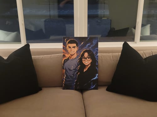Customer photo review of Personalized Canvas - Portrait in Anime style