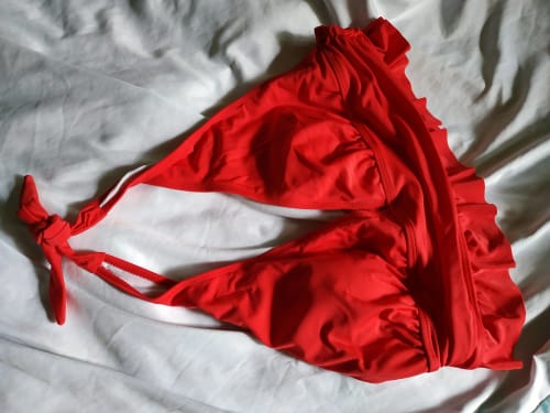 Customer photo review of Swimsuit Two Pieces Women Swimwear Shorts Swimsuit Backless Bathing Suit 2025 Ruffle Swimsuit Sexy Brazilian Swimwear Women