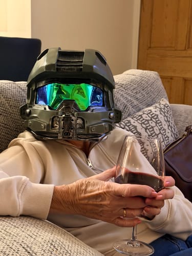 Customer photo review of Halo Helmet Master Chief Resin Helmet