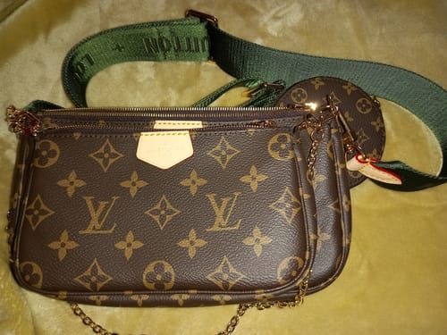 Customer photo review of LV Multi Pochette Accessoires Bag Brown Green Canvas Leather