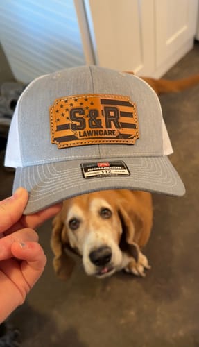 Customer photo review of Premium Custom Leather Patch Hats (Wholesale)