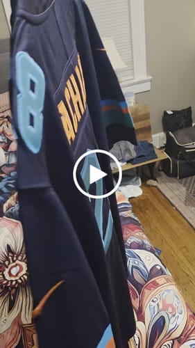 Customer video review of Men's Miami Dolphins DeVon Achane #28 Pitch Blue 2025 Rivalries Collection Limited Jersey