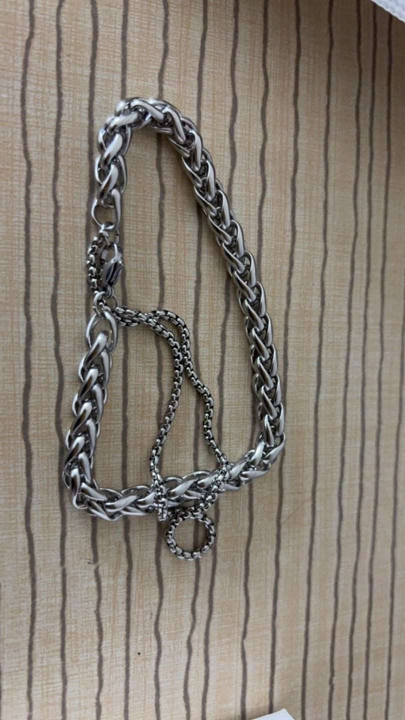 Customer photo review of Layered Silver Bracelet