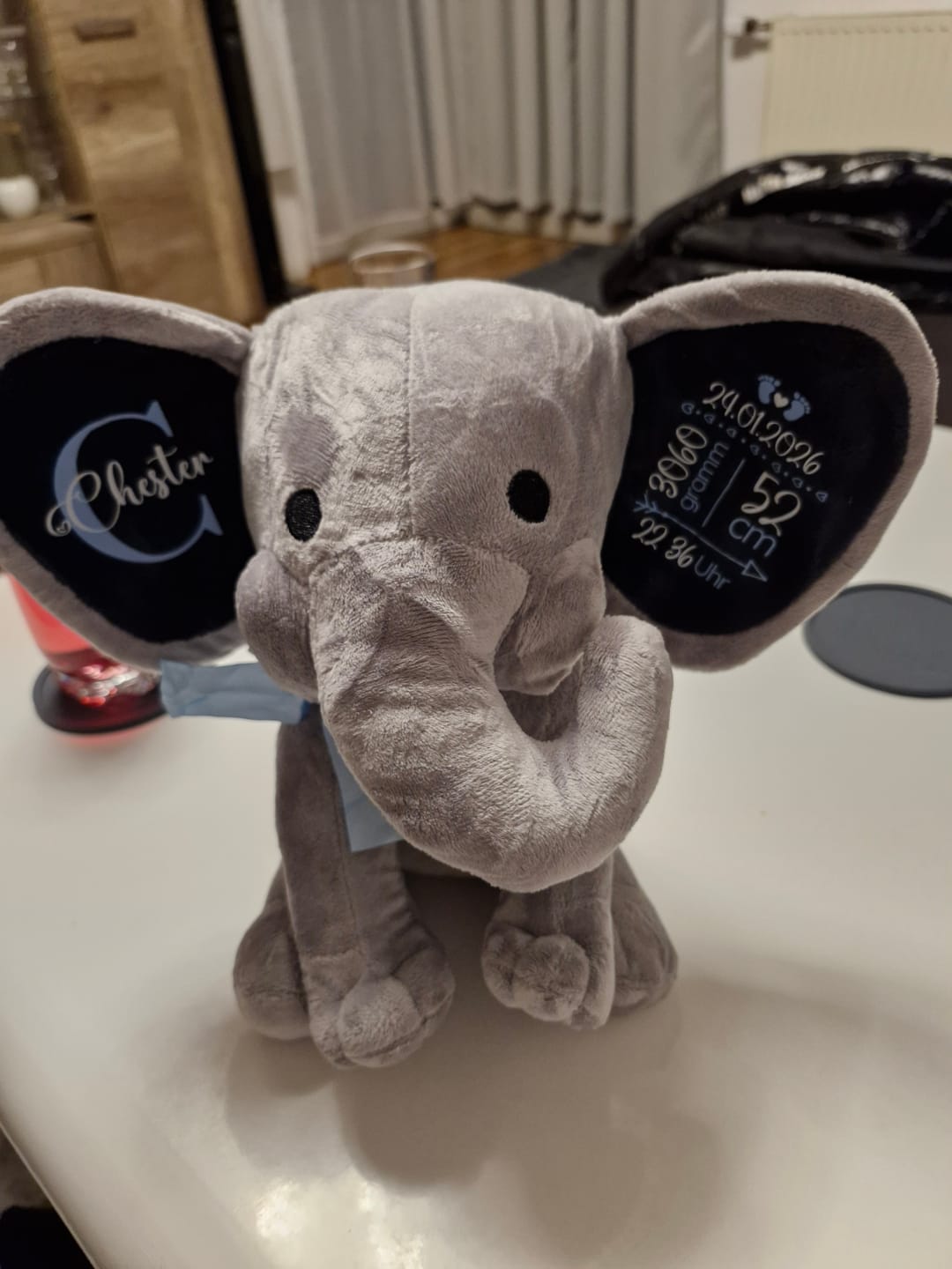 Customer photo review of Kuschel Elefant - Baby-Stofftier