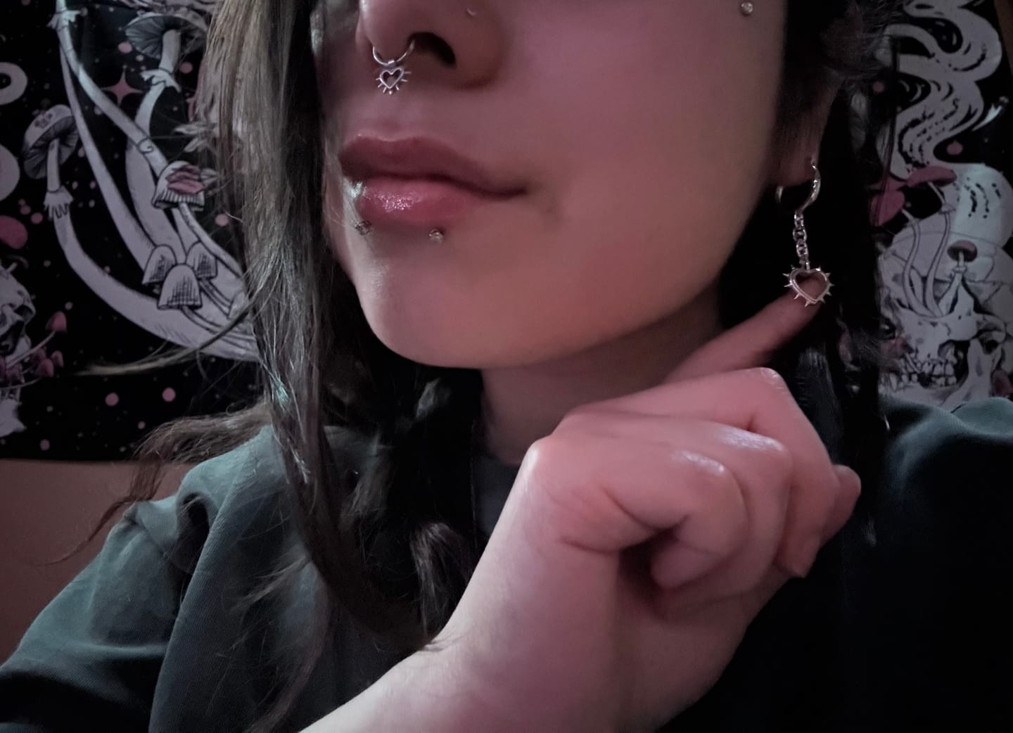Customer photo review of SPIKE HEART EARRING