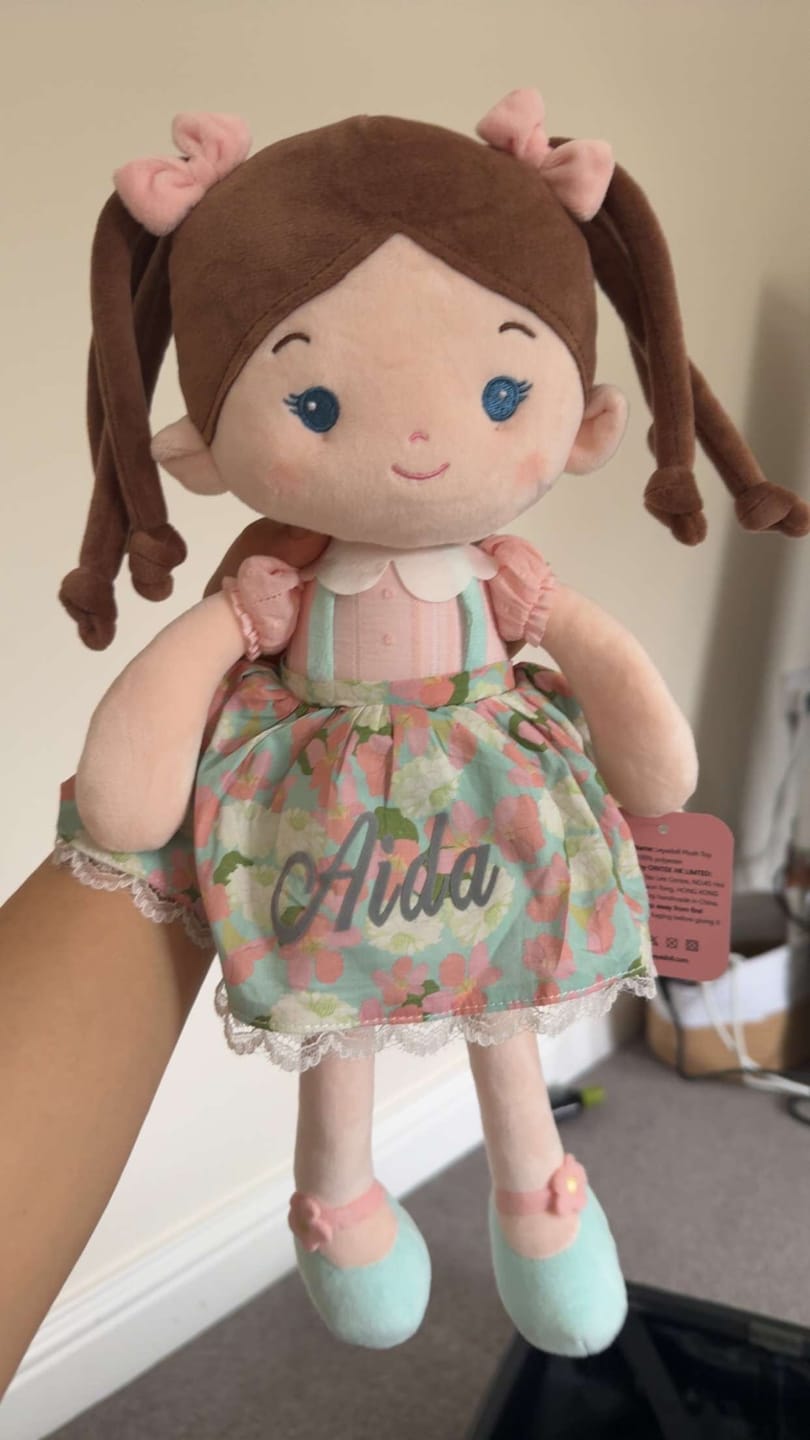 Customer photo review of Leyadoll Soft Plush Personalized Leya Doll, My First Baby Doll