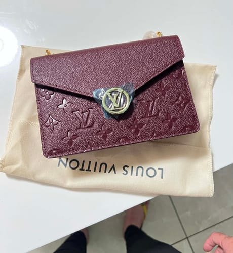 Customer photo review of LV Wallet On Chain Rosy Grenat Red Embossed Grained Cowhide Leather