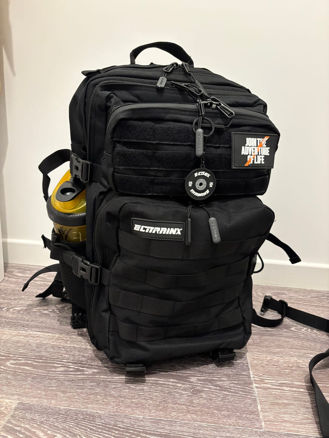 Customer photo review of Mochila Táctica 45L con compartimento para comida Negro