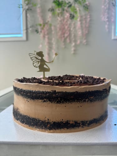 Customer photo review of double chocolate cake