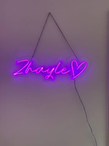 Customer photo review of Custom Neon Signs for Kids Rooms