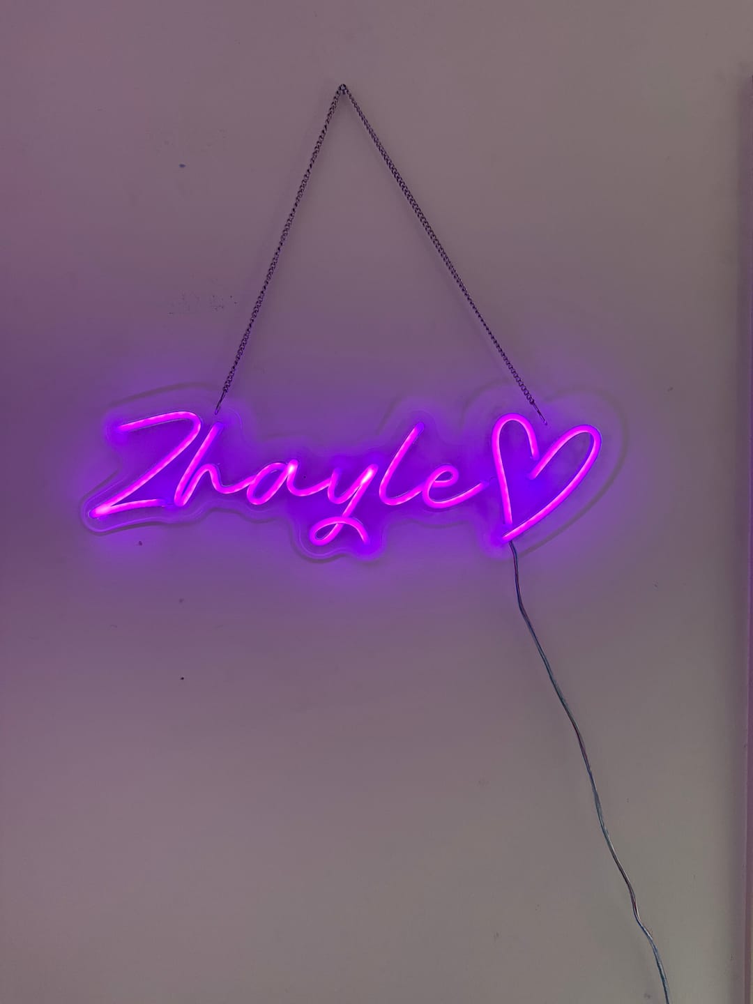 Customer photo review of Custom Neon Signs for Kids Rooms