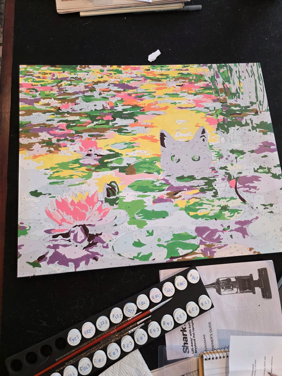 Customer photo review of A Water lilies cat | Paint by Number