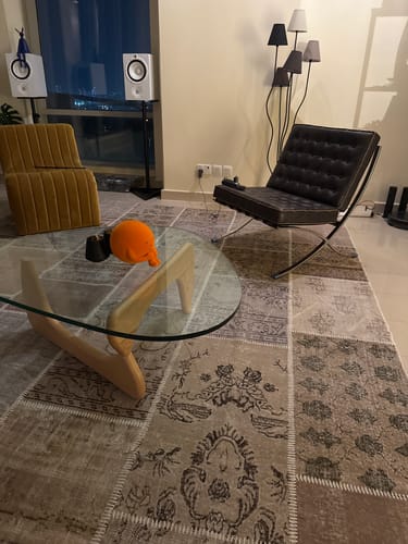 Customer's living room setting shown in a review for the Side Table PC-176A.