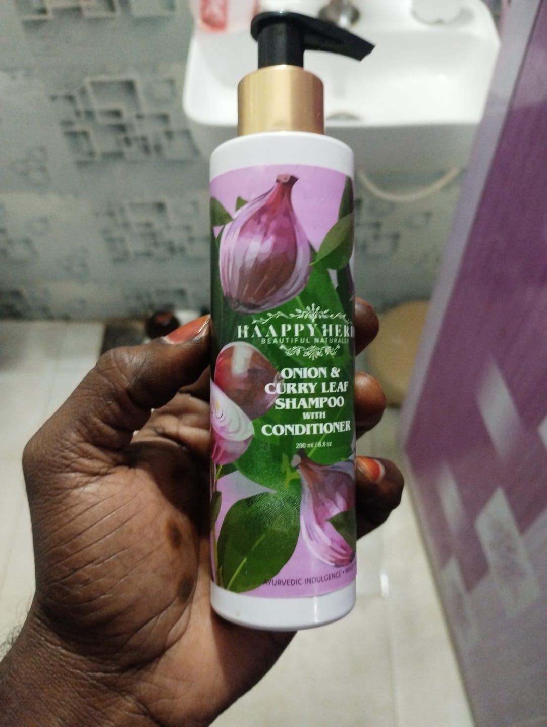 Customer photo review of Onion & Curry Leaf Shampoo With Conditioner